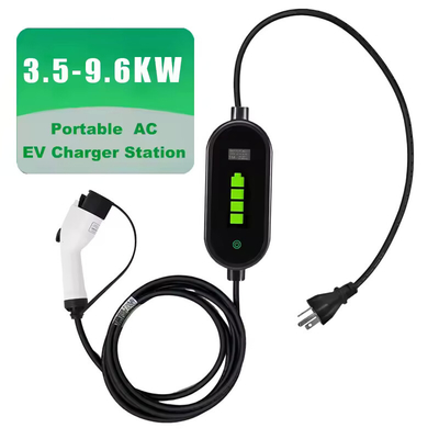 سعر جيد 3.5KW 9.6KW شاحن بطارية السيارة الكهربائية المحمولة 16A 40A EVSE Sae J1772 النوع 1 الانترنت