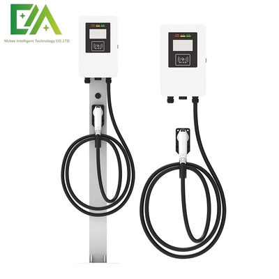 7KW 11KW 22KW عمود أبيض / نوع الأرضية سلاح واحد السيارة الكهربائية AC كومة شحن / محطة شحن