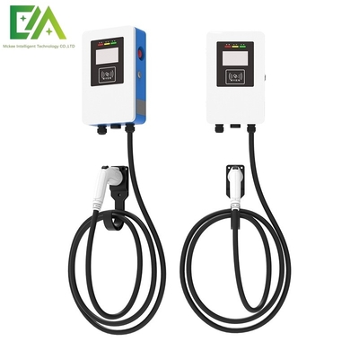 7KW 11KW 22KW السيارة الكهربائية الزرقاء والبيضاء المثبتة على الحائط بندقية واحدة AC كومة شحن / شاحن محمول