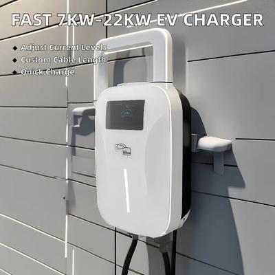 شاحن سيارات 7KW 11KW 22KW GBT نوع 1 نوع 2 AC 220V 380V الحائطية الحائطية الكهربائية السيارة المنزل EV شاحن سريع