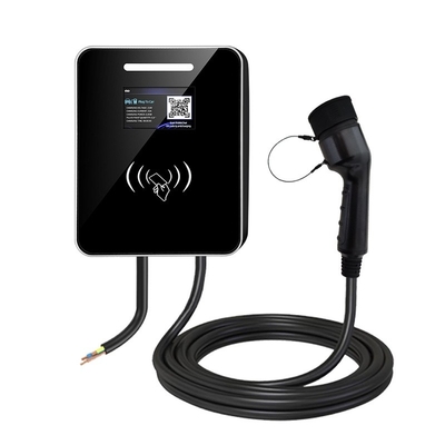 شاحن سيارات كهربائية مثبت على الحائط بقوة 7 كيلو واط، مقبس من النوع 2، IP65، RFID، تحكم ذكي عبر التطبيق للمنزل/الاستخدام التجاري