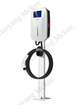 14KW 32A محطة شحن EV مثبتة على الحائط عرض شاشة LED 4.3 بوصة مسدس مزدوج واجهة شحن GB جديدة