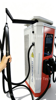 10 بوصة الشاشة اللمسية الذكية وحدة شحن الكهرباء الكهربائية DC سلسلة White Dew 120KW IP54 تبريد الهواء OCPP1.6J محطة شحن للشاحنات الصناعية أسطول المركبات التجارية
