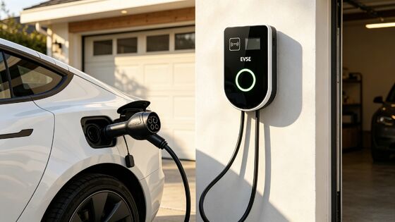 سعر جيد وحدة شحن AC EV السكنية التجارية على شكل U الحائط والعمود Mount Type1 9.6kw 40A 85V إلى 265V IP54 UL94 V0 4.59 بوصة شاحن LCD متصل