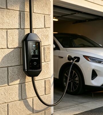 سعر جيد حل شحن السيارة الكهربائية في الهواء الطلق McKee Q2 شاحن التيار المتردد المحمول نوع 1 7.6kW 85V إلى 265V التيار المدخل 6A إلى 32A حالي قابل للتعديل 3.67 بوصة شاشة LCD IP54 درجة الحماية UL94 V0 متصل