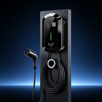 سعر جيد محطة شحن مكافحة رذاذ الملح R8 AC مثبتة على الحائط نوع العمود NACS Tesla EV شاحن 9.6kw 40A 85V إلى 265V IP54 5.64 بوصة شاشة LCD التطبيقات السكنية التجارية متصل