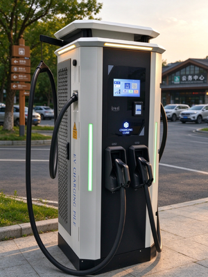 120kW DC EV شاحن CCS1 CCS2 CHAdeMO GB/T 200-1000V OCPP 1.6J 10 بوصة شاشة محطة شحن سريع
